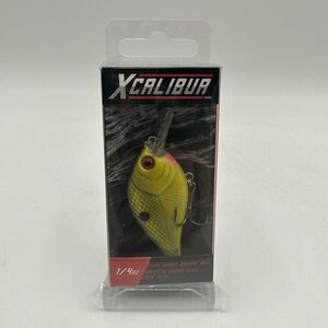Xcalibur 1/4 Oz. Flat Sided Square Bill Crankbait Fishing Lures Chartreuse Perch